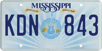 MS license plate KDN843