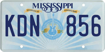 MS license plate KDN856