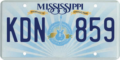 MS license plate KDN859
