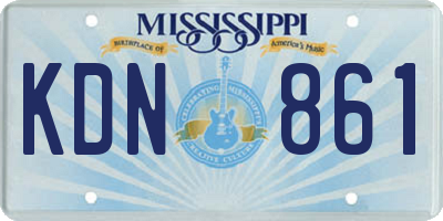 MS license plate KDN861