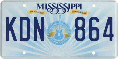 MS license plate KDN864