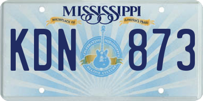 MS license plate KDN873