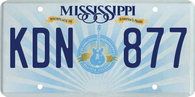 MS license plate KDN877