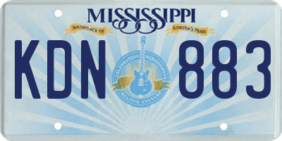 MS license plate KDN883