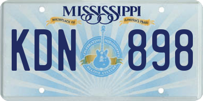 MS license plate KDN898