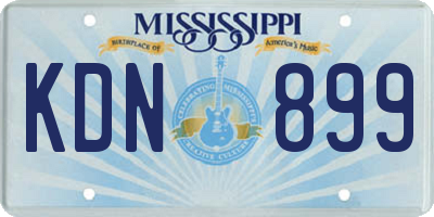 MS license plate KDN899