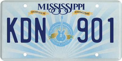 MS license plate KDN901