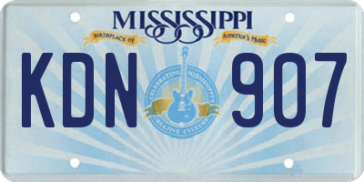 MS license plate KDN907