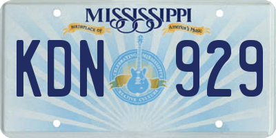 MS license plate KDN929