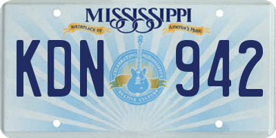 MS license plate KDN942