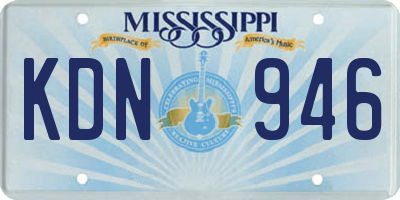 MS license plate KDN946