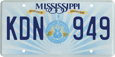 MS license plate KDN949