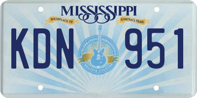 MS license plate KDN951