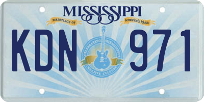 MS license plate KDN971