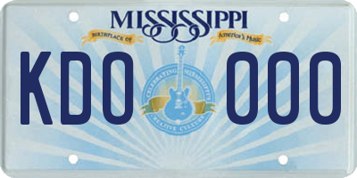 MS license plate KDO000