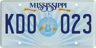 MS license plate KDO023