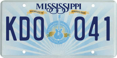 MS license plate KDO041