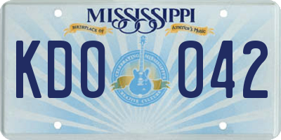 MS license plate KDO042