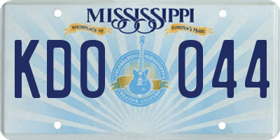 MS license plate KDO044