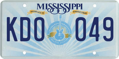MS license plate KDO049