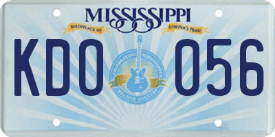 MS license plate KDO056