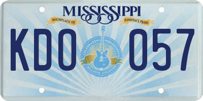 MS license plate KDO057
