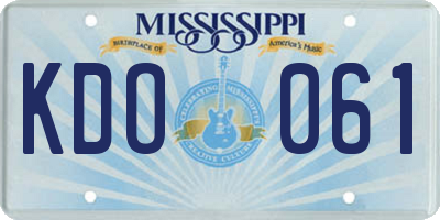 MS license plate KDO061