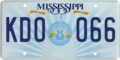 MS license plate KDO066