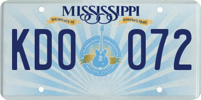 MS license plate KDO072