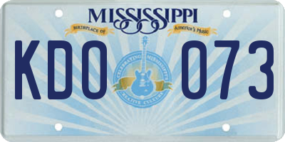 MS license plate KDO073