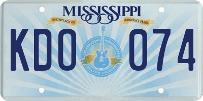 MS license plate KDO074