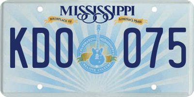 MS license plate KDO075