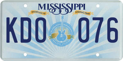 MS license plate KDO076