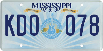 MS license plate KDO078