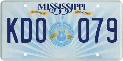 MS license plate KDO079