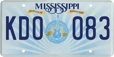 MS license plate KDO083