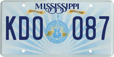 MS license plate KDO087