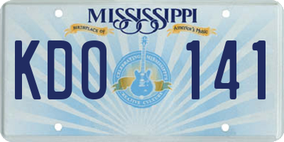 MS license plate KDO141