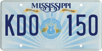 MS license plate KDO150