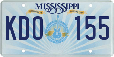 MS license plate KDO155