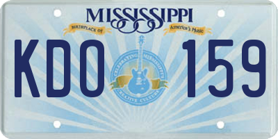 MS license plate KDO159