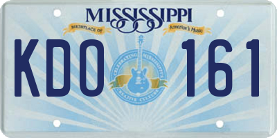 MS license plate KDO161