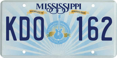 MS license plate KDO162
