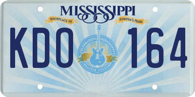 MS license plate KDO164