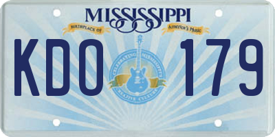 MS license plate KDO179