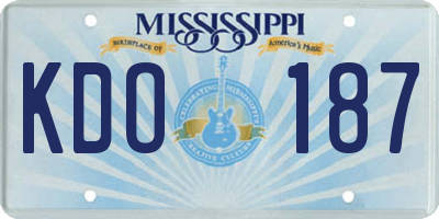 MS license plate KDO187