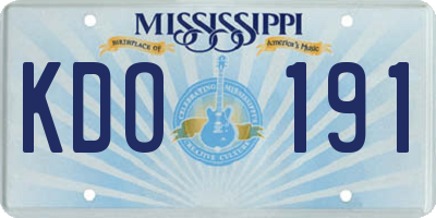 MS license plate KDO191