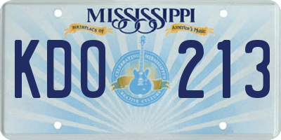 MS license plate KDO213