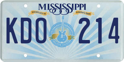 MS license plate KDO214
