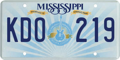 MS license plate KDO219